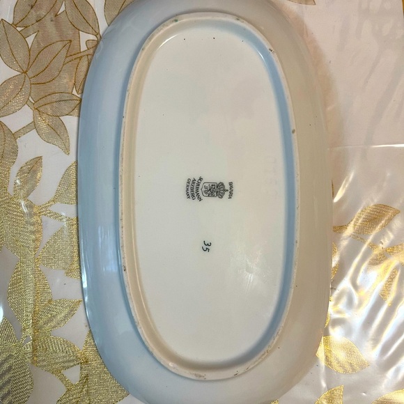 VINTAGE SCHUMANN ARZBERG GERMANY PORCELAIN WILD ROSE BLUSH IRREGULAR SHAPE PLATE - Picture 2 of 5